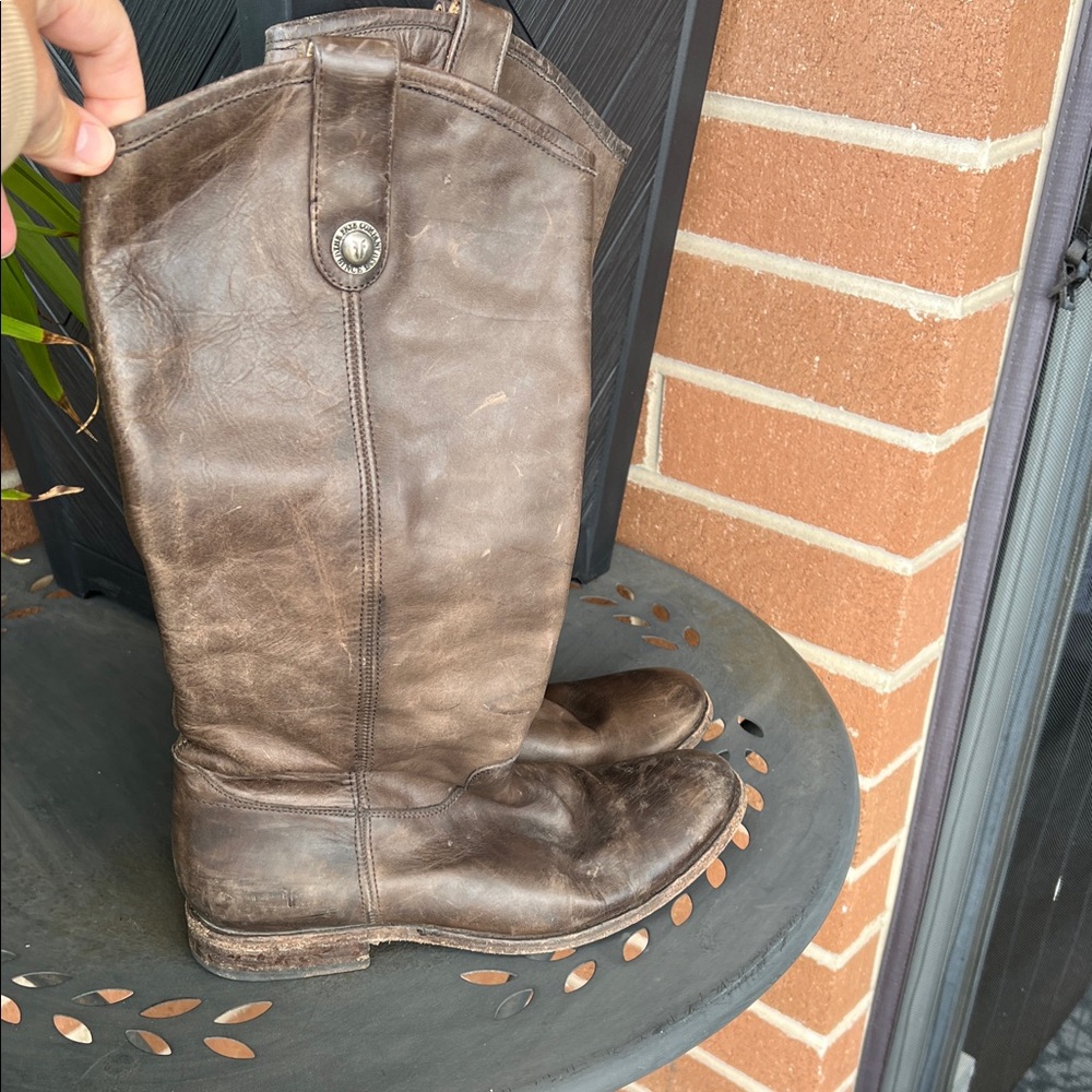 Frye Dark Brown Leather Boots size 9